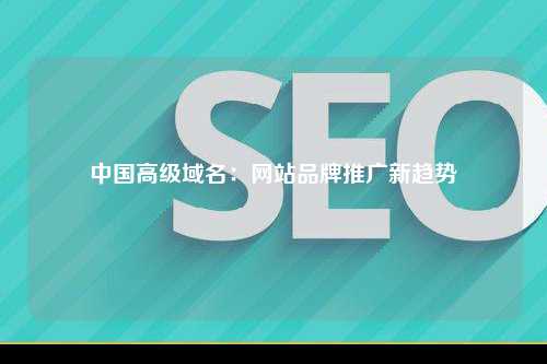 中国高级域名：网站品牌推广新趋势